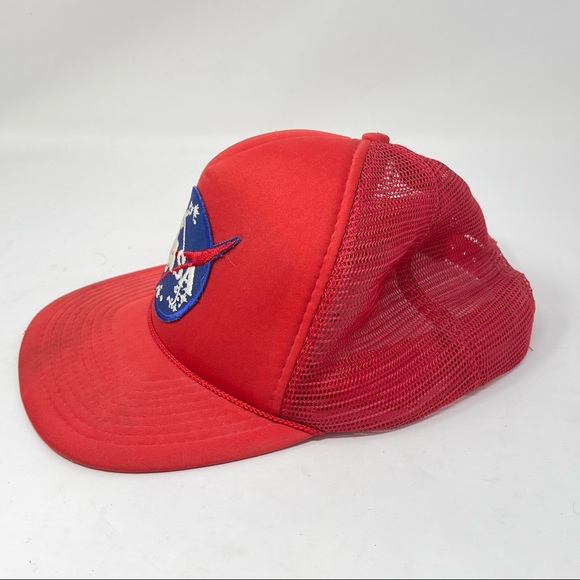 True Vintage Armadillo Brand Red NASA hat Trucker - Picture 2 of 13